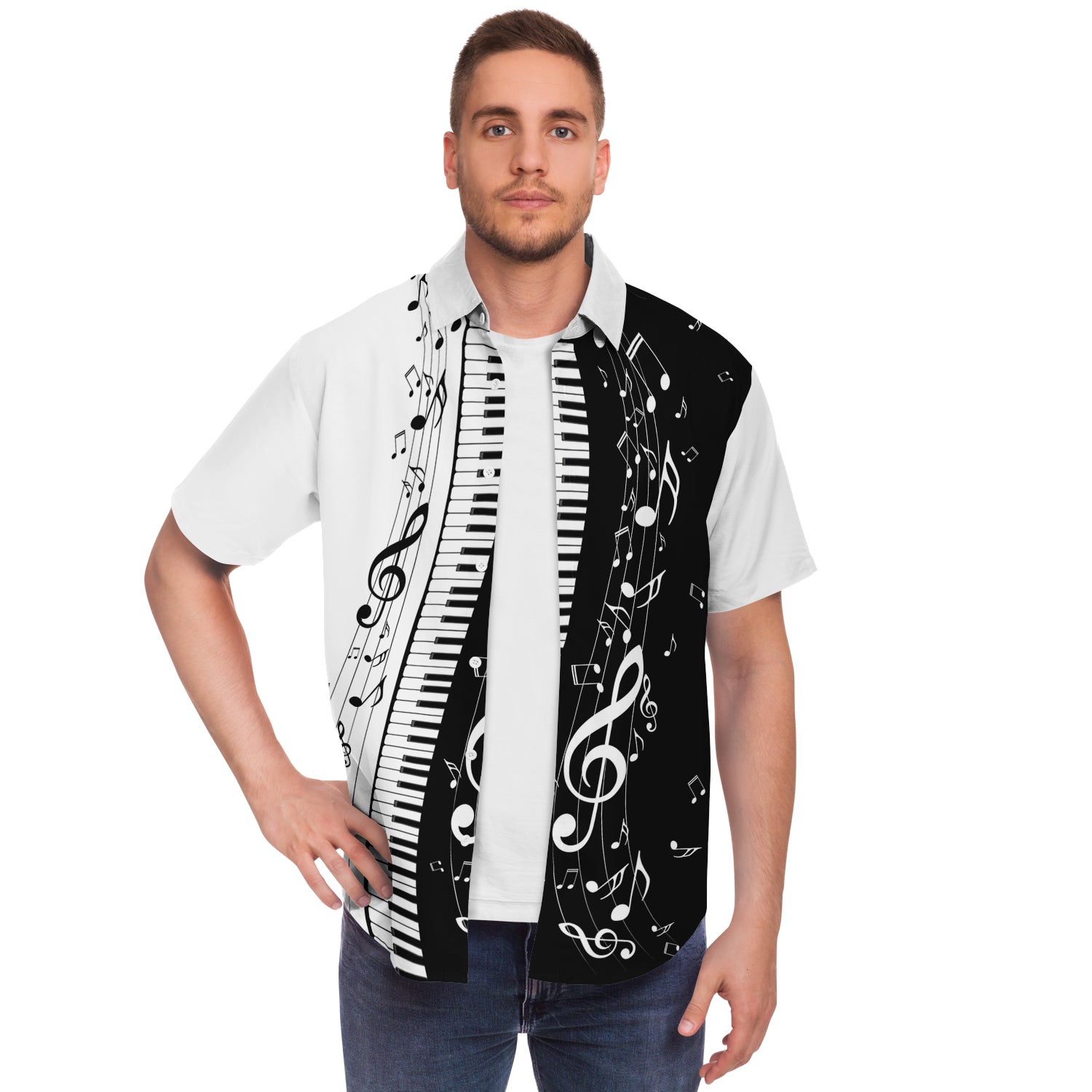 Piano Music Notes  Short Sleeve Shirt