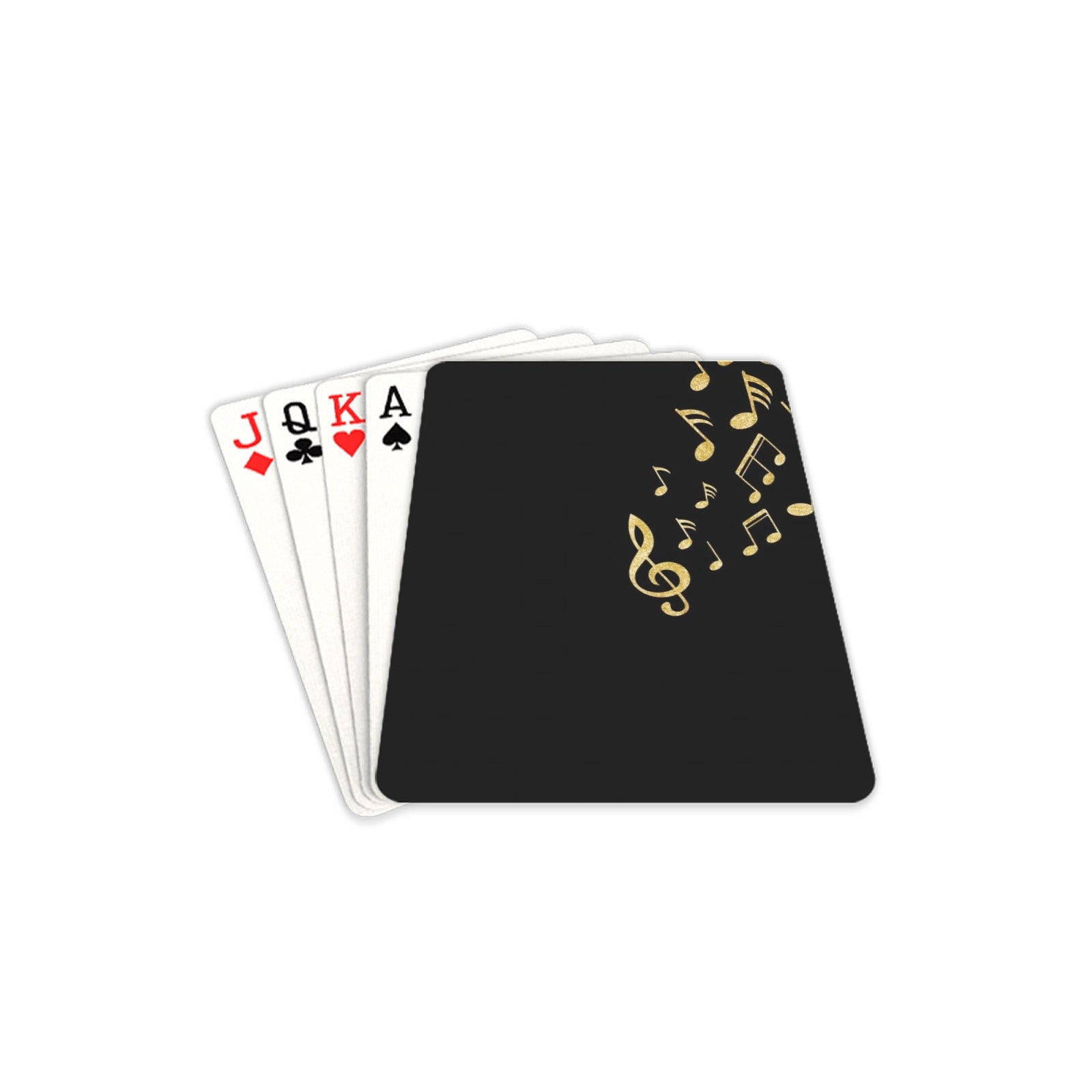 Gold Music Notes Playing Cards
