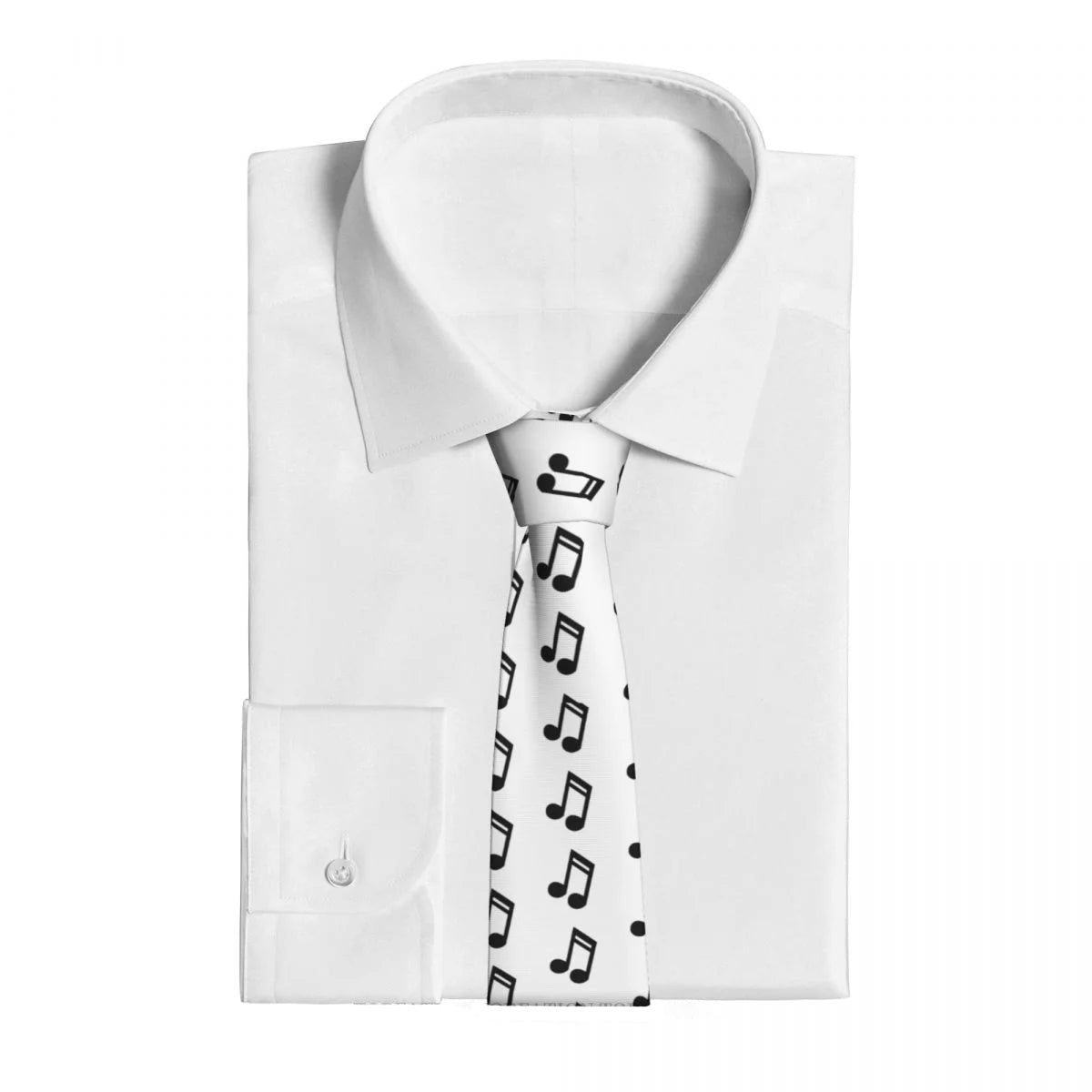Music Notes Print White Tie