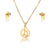 Music Notes Gold Jewelry Set