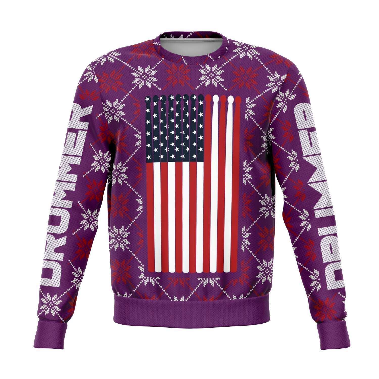 Drummer Christmas Purple Sweatshirt