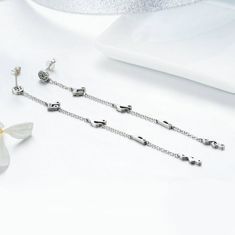 Musical Note Long Earrings