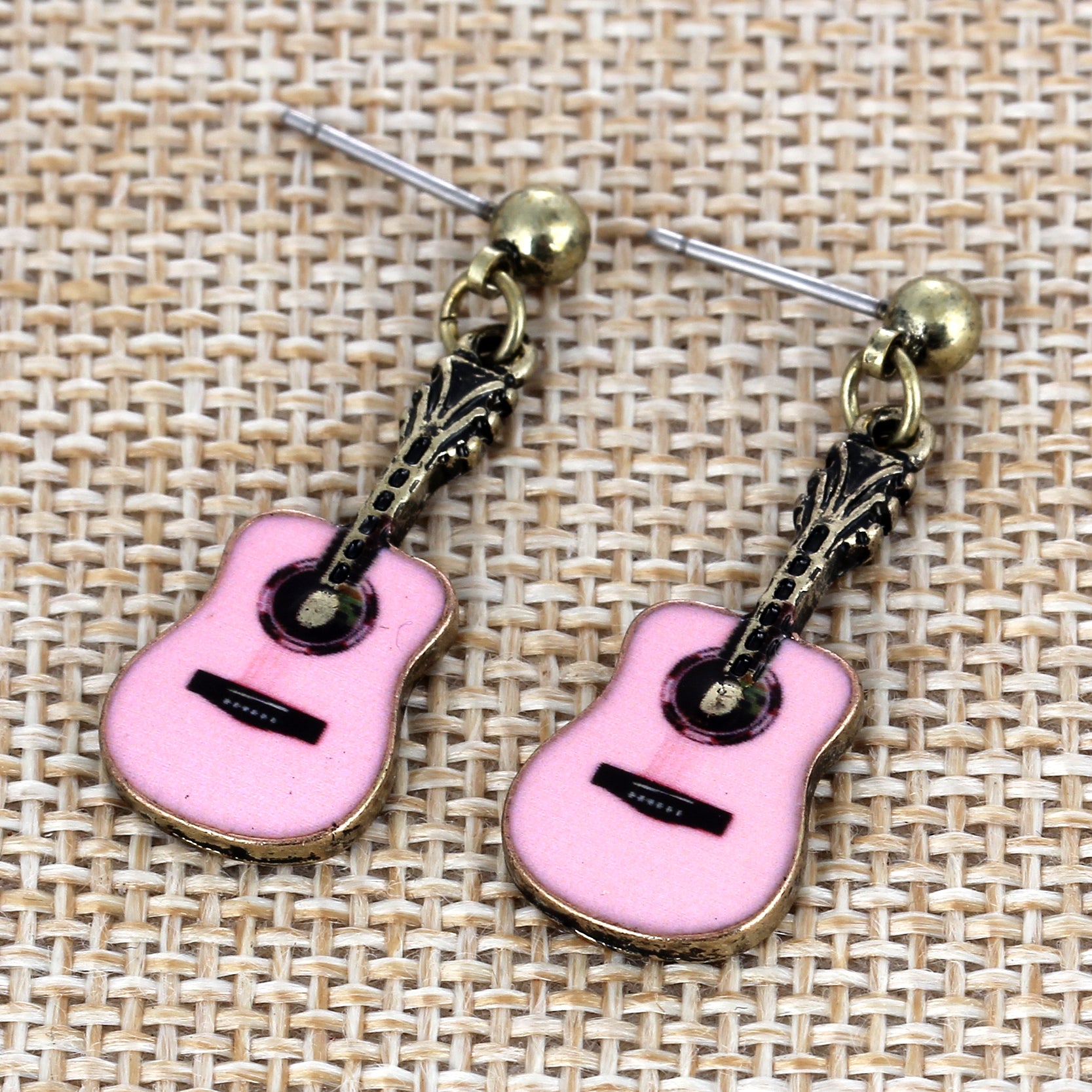 Guitar Shaped Drop Earrings