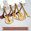 4pcs Bamboo Guitar Bookmark Set