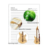 4pcs Bamboo Guitar Bookmark Set