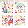 4pcs/set Water Color Music Wall Stickers