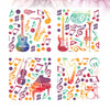 4pcs/set Water Color Music Wall Stickers