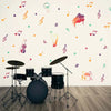 4pcs/set Water Color Music Wall Stickers