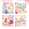 4pcs/set Water Color Music Wall Stickers