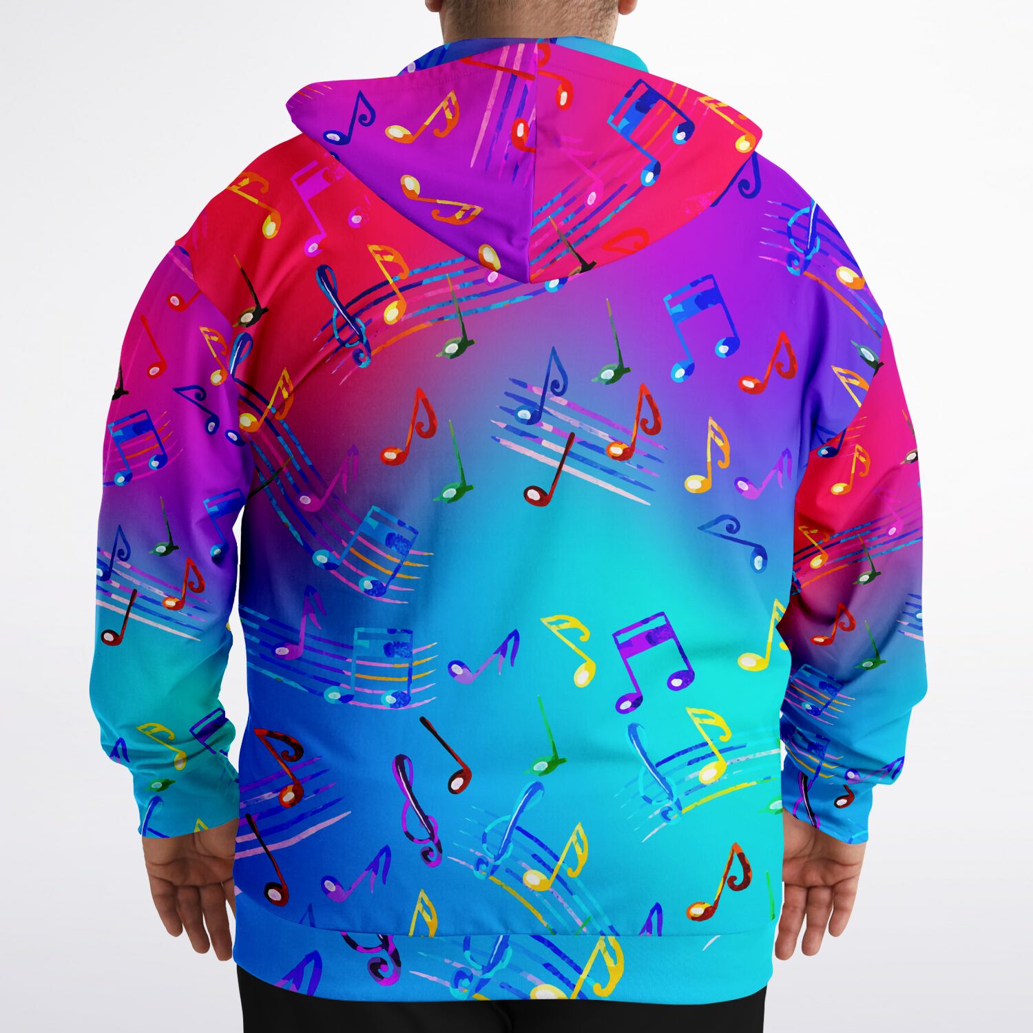 Colorful Music Notes Zip Hoodie
