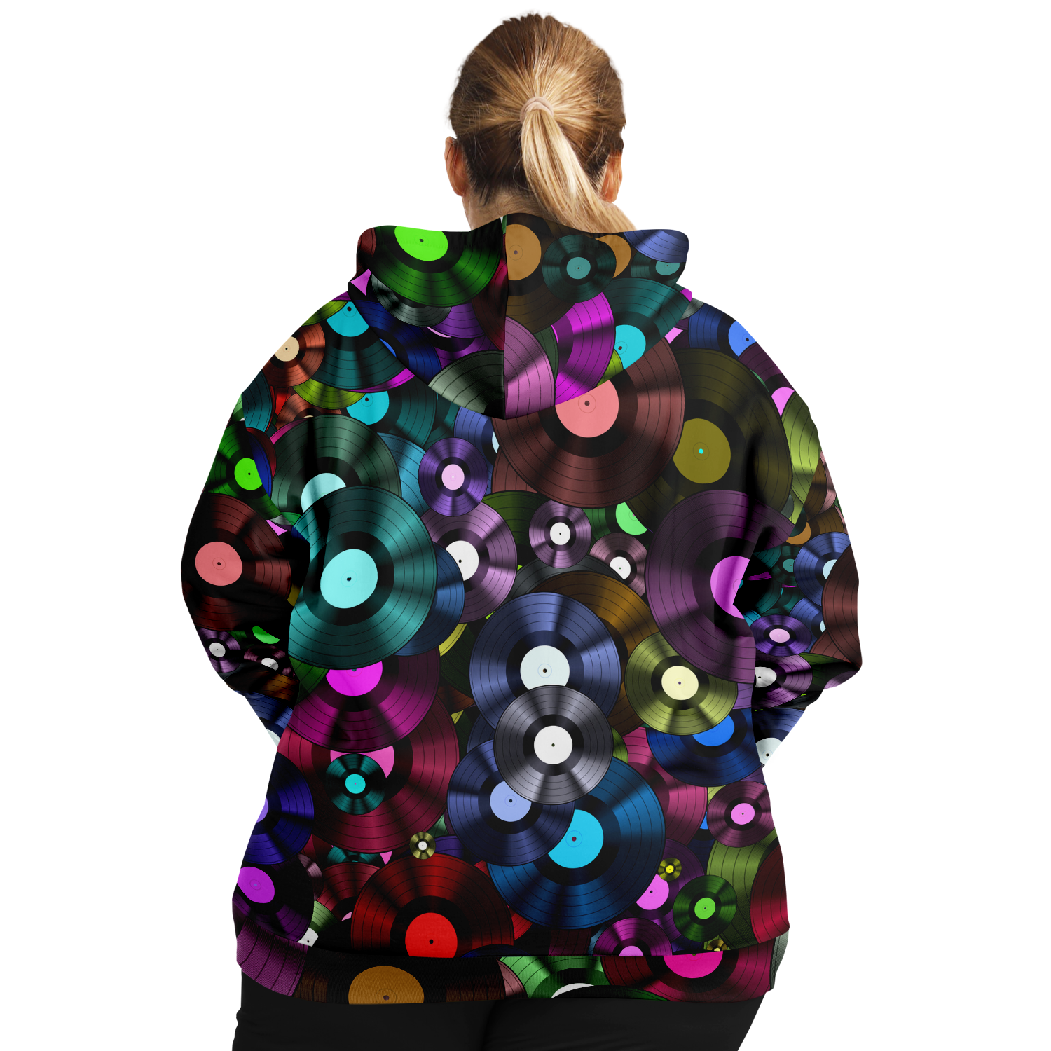 Colorful Vinyl Plus-Size Zip Hoodie - Artistic Pod