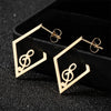 Music Notes Square Stud Earrings