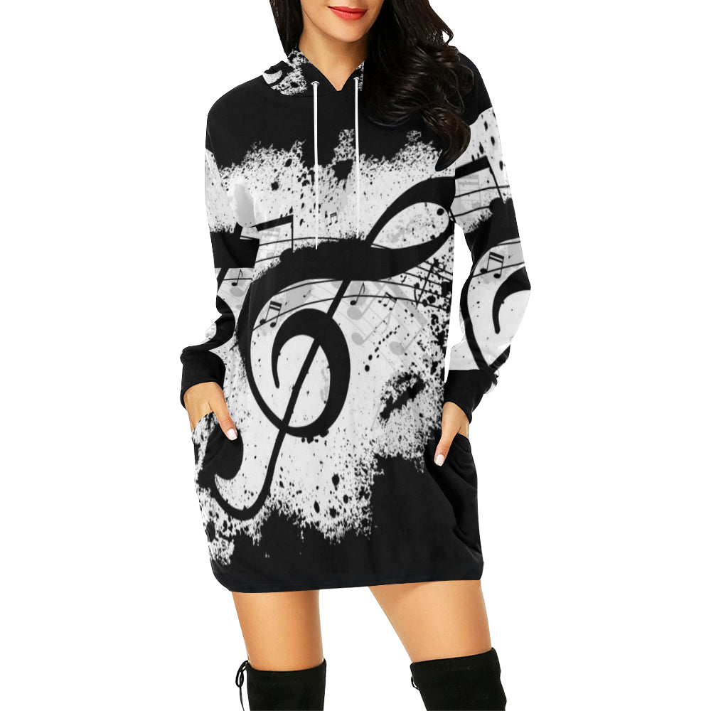 Treble Clef Women's Hoodie Dress