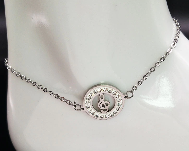 Music Note Crystal Anklet