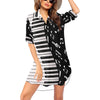 Piano Music Notes Chiffon Shirt Dress