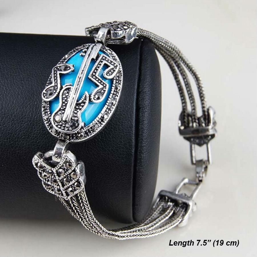 Vintage Music Notes Guitar Bracelet