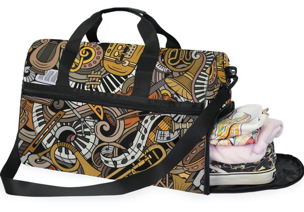 Music Instrument Print Fitness Bag
