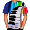 Piano Keys Music 3D Print T-shirt