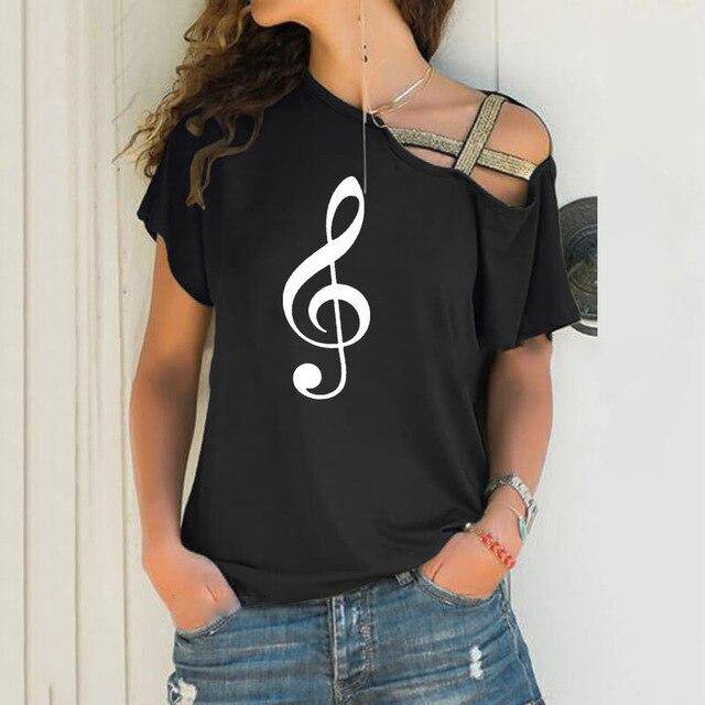 Treble Clef Cross Bandage T-shirt