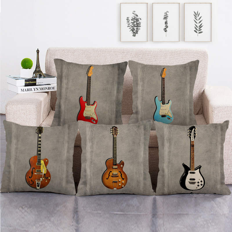 Electric Guitar Gray Pillowcase