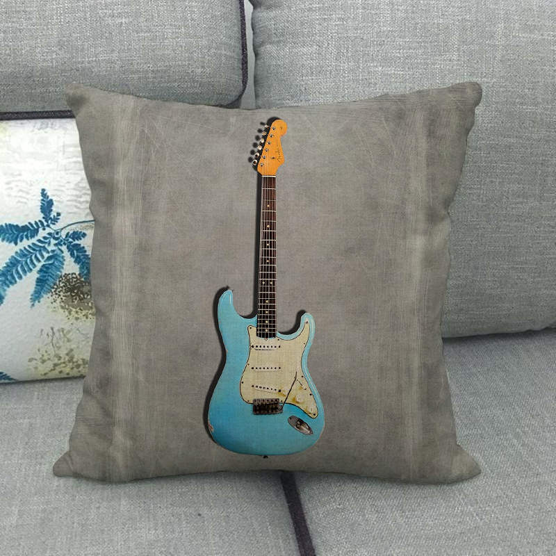 Electric Guitar Gray Pillowcase