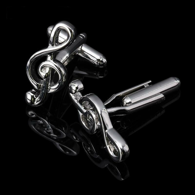 Silver Music Note Cufflinks
