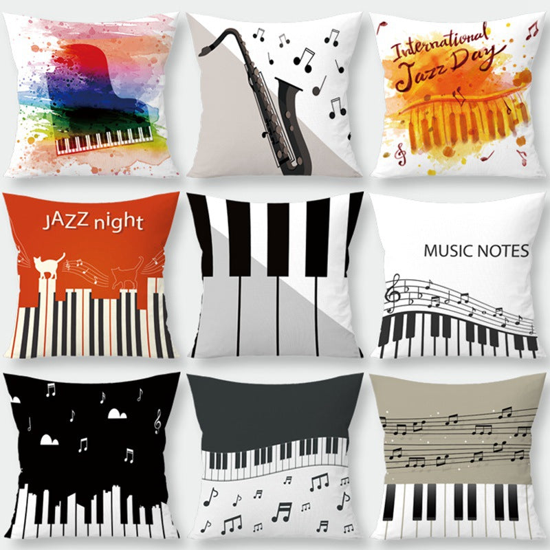 Music Notes & Instruments Pillowcase