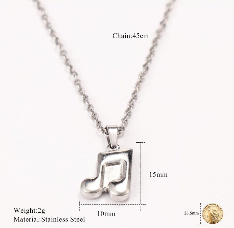 Music Eighth Note Necklace