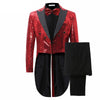 Cropped Red Sequined Tuxedo Set - Artistic Pod Review