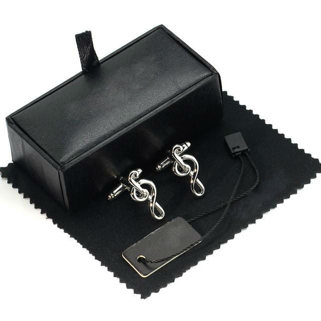 Silver Music Note Cufflinks