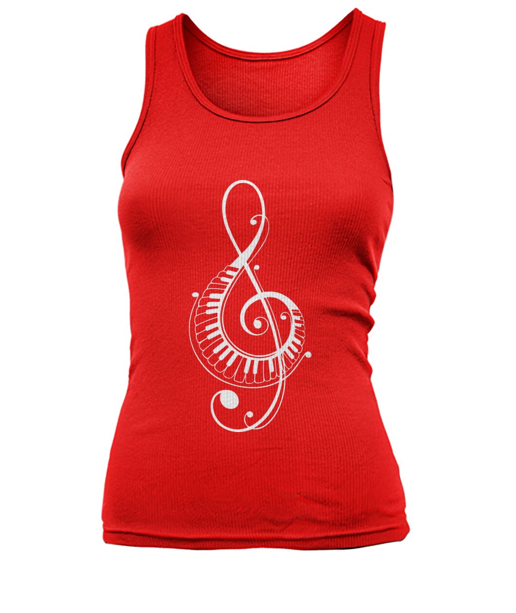 Treble Clef Piano Keys Tank Top