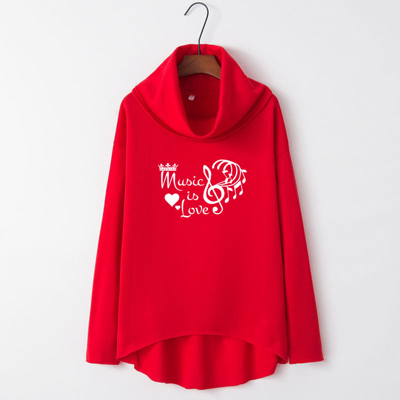 Music Is Love Crown Turtleneck Hoodie