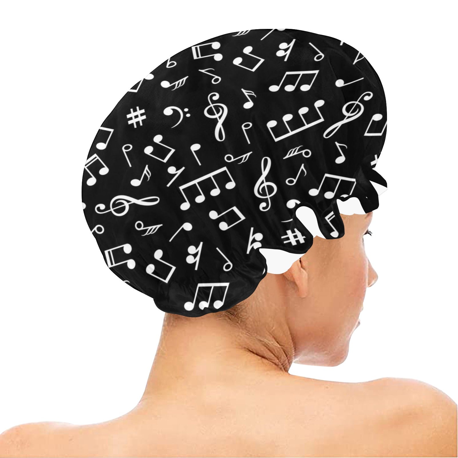Music Notes Shower Cap
