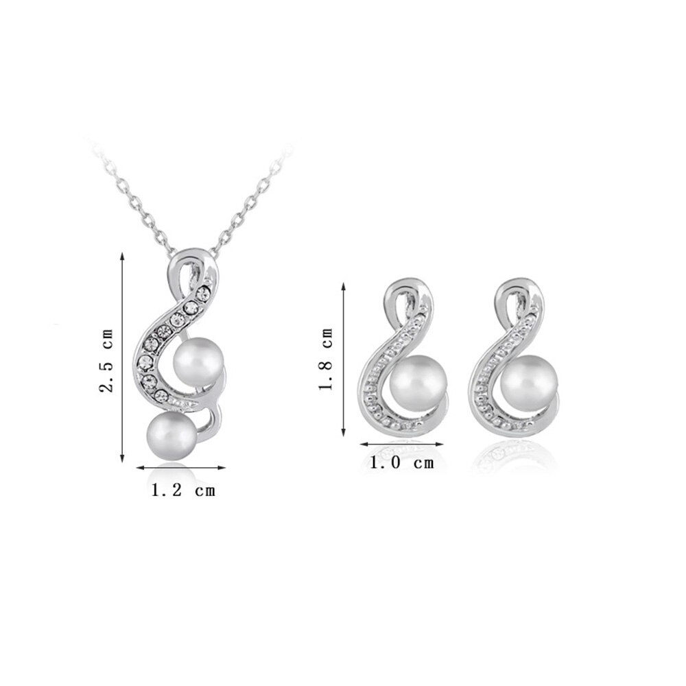Elegant Pearls Music Notes Jewelry Set