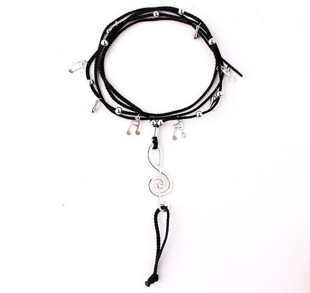 Musical Symbol Silver Anklet