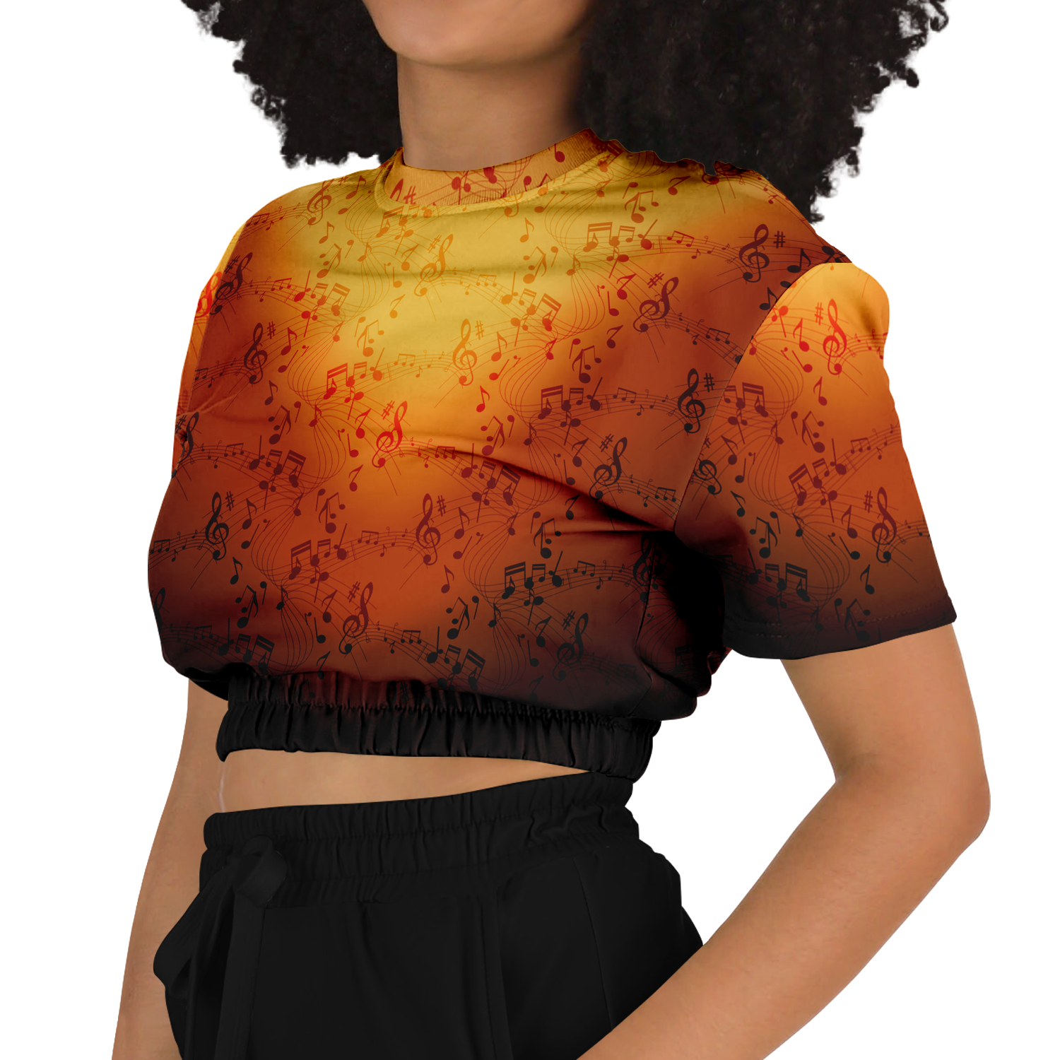 Music Notes Cropped Sweatshirt