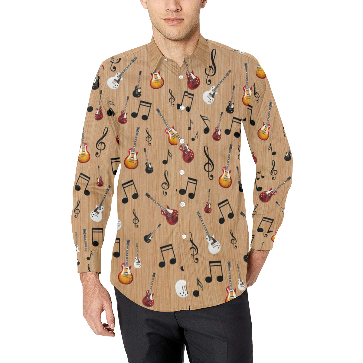 Guitar and Musical Notes Men's Shirt