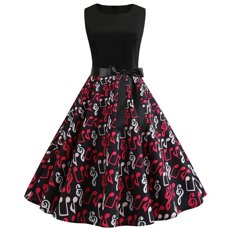 Vintage Music Black Bow Dress