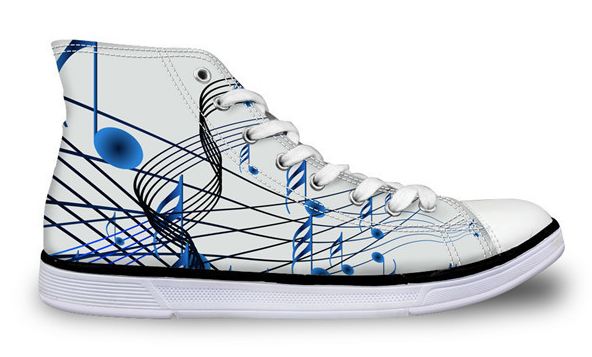 Musical Note Women High Top Sneakers