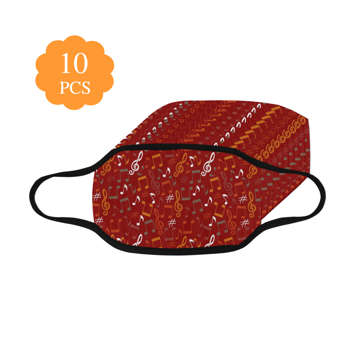 Colorful Music Notes Red Mask