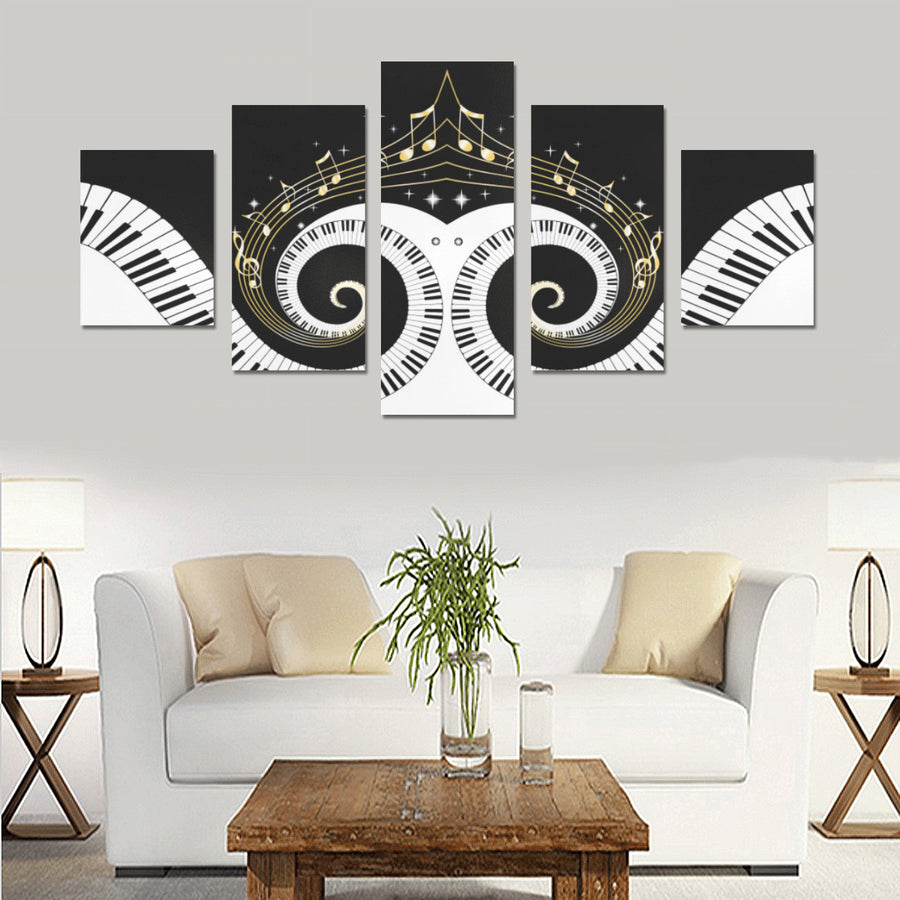Piano Keys Art Musical Notes Canvas Wall Art