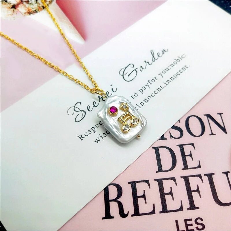 White Peal Music Notes Necklace