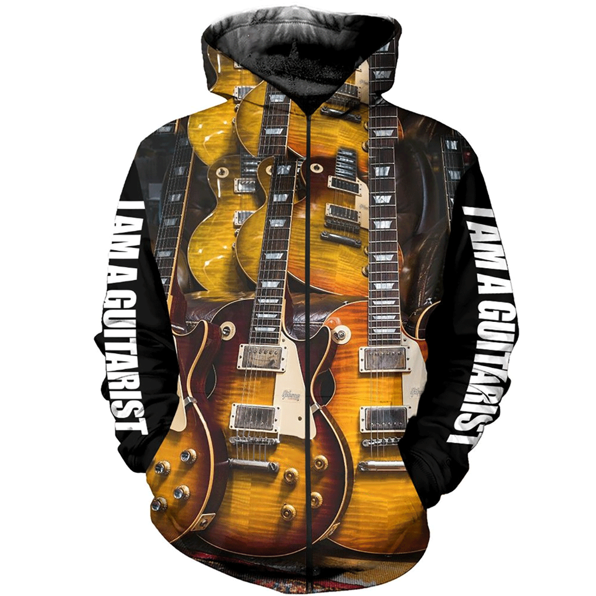 Music Print Men Hoodie