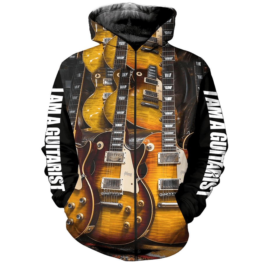 Music Print Men Hoodie