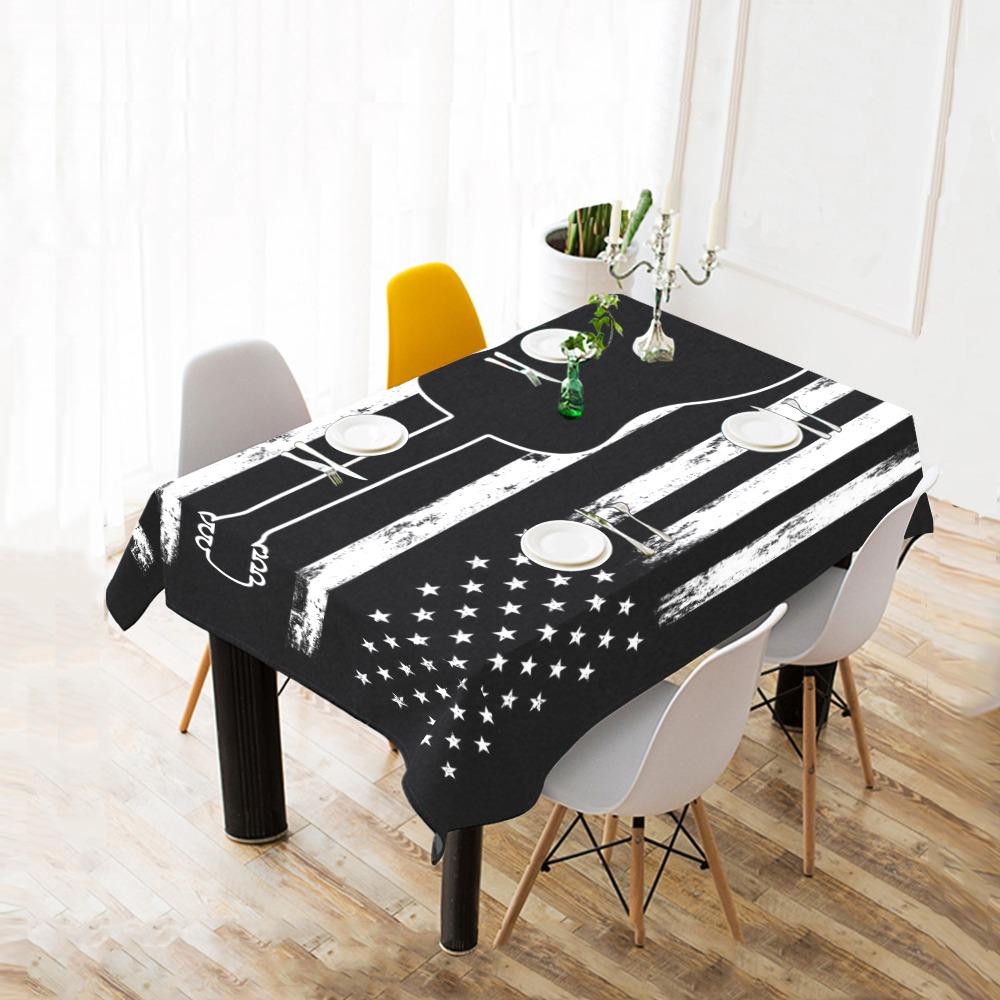 Guitar American Flag Tablecloth