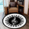 Piano Keys Design Round Carpet