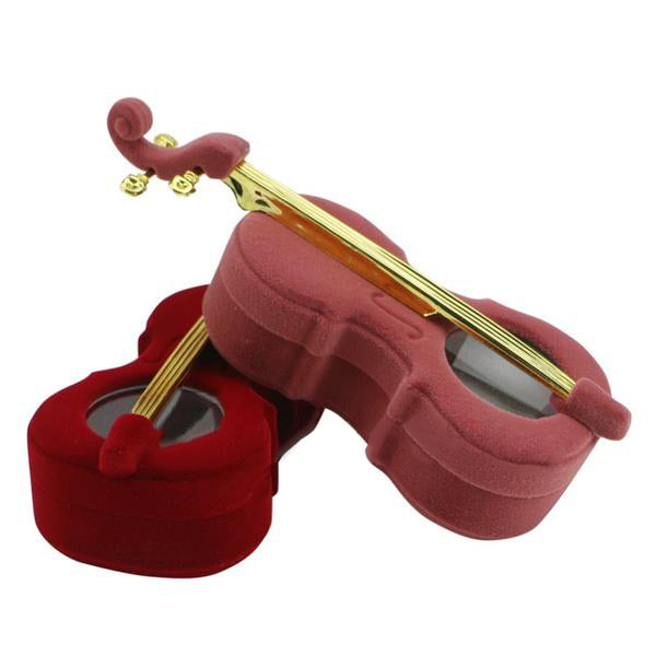 Velvet Violin Shape Jewelry Box