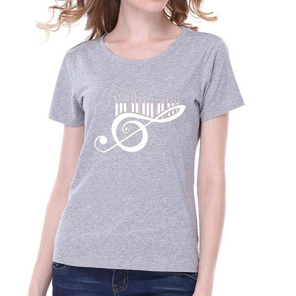 Piano Print Graphic T-shirts