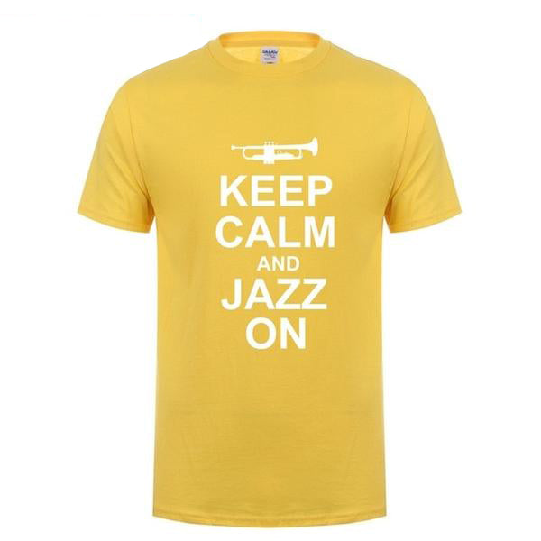 Trumpet Keep Clam & Jazz On T-shirt
