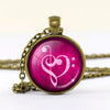 Vintage Music Note Heart Necklace